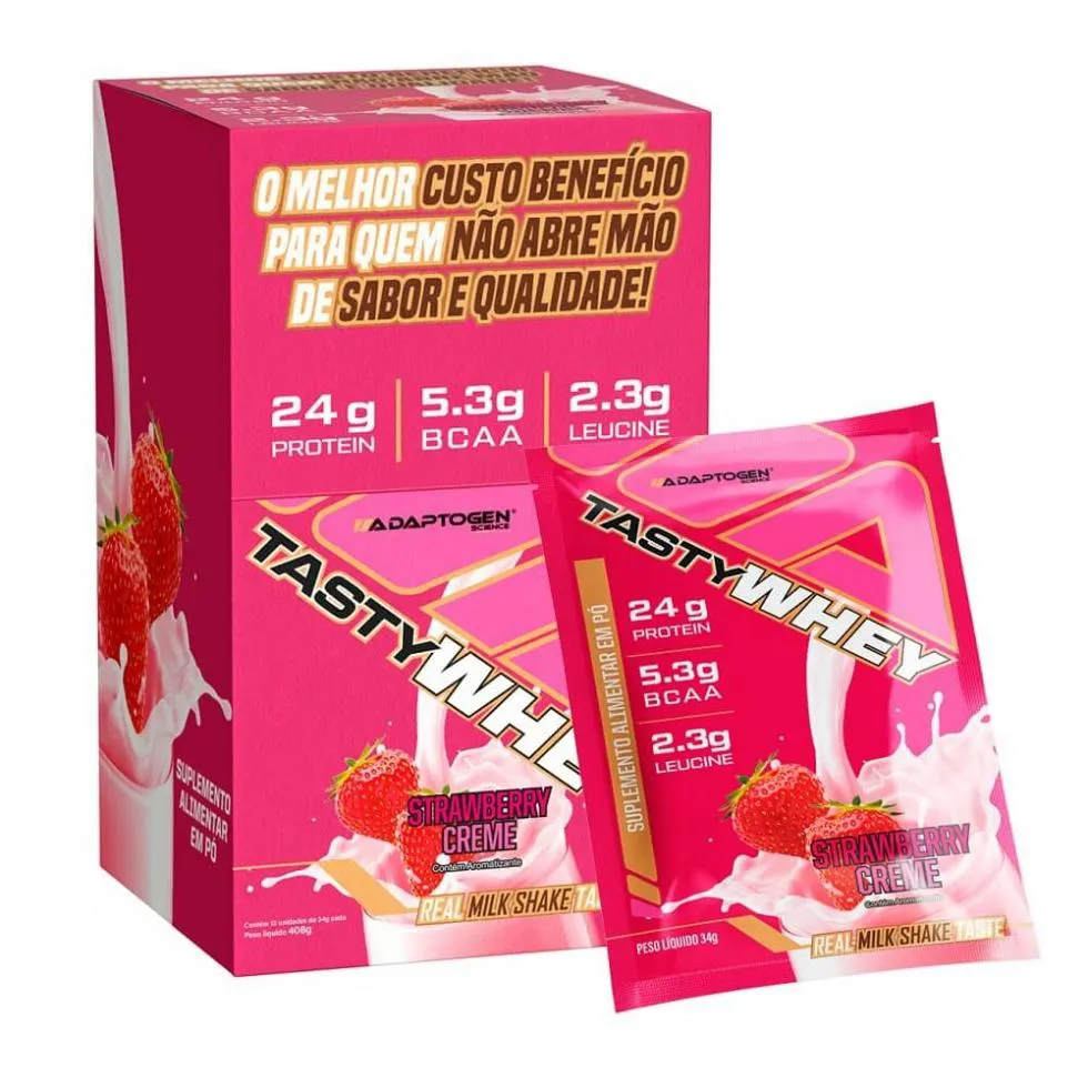 Tasty Whey Display - Sabor: Morango (12 Unid. 34g)