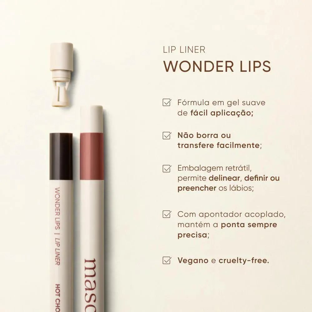 Lápis de Lábios Mascavo Wonder Lips 0,3g - Fig