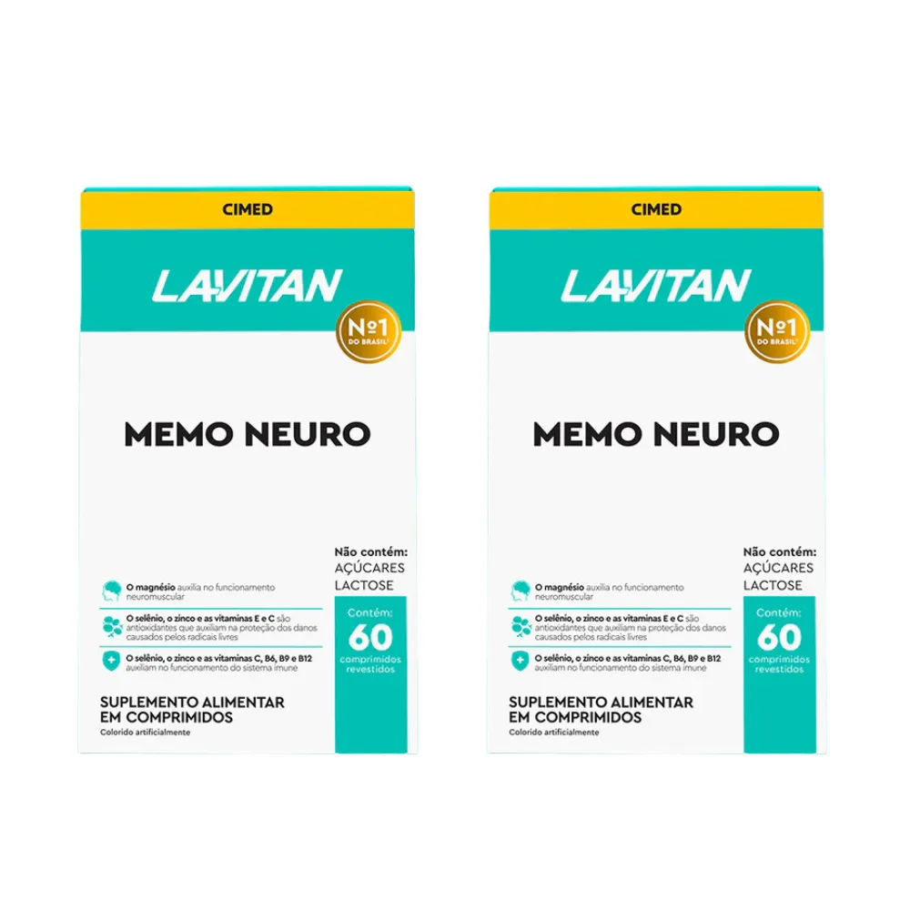 Kit 2 Lavitan Memoria 60 Cápsulas Suplemento Alimentar - Cimed