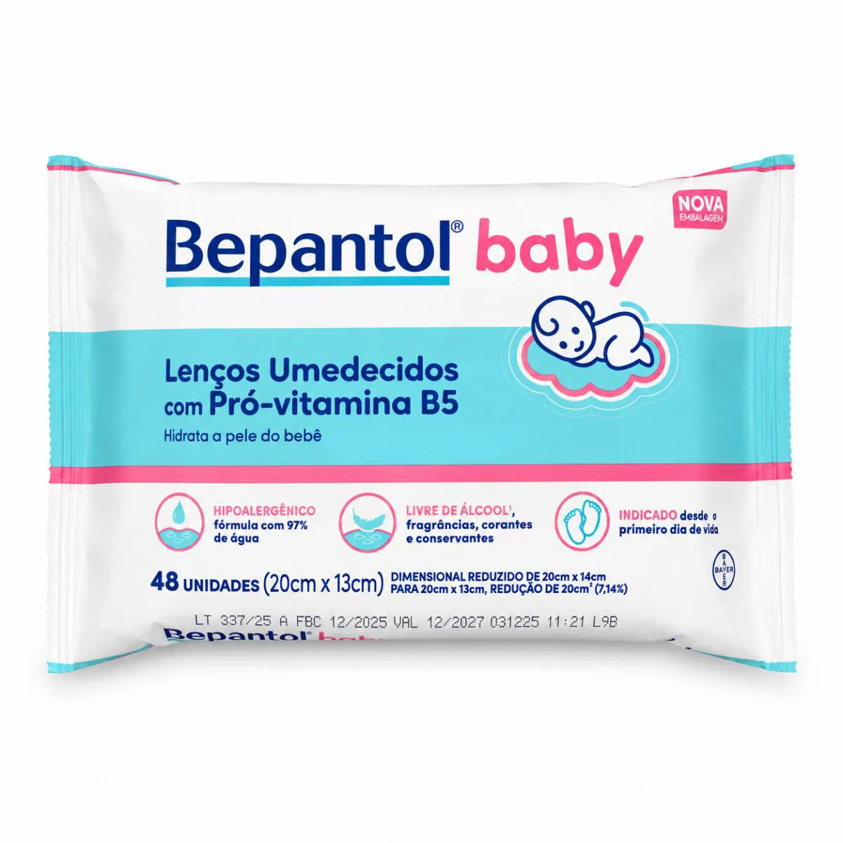 Lenço Umedecido Bepantol Baby 48 Unidades 20cm X 13cm Full