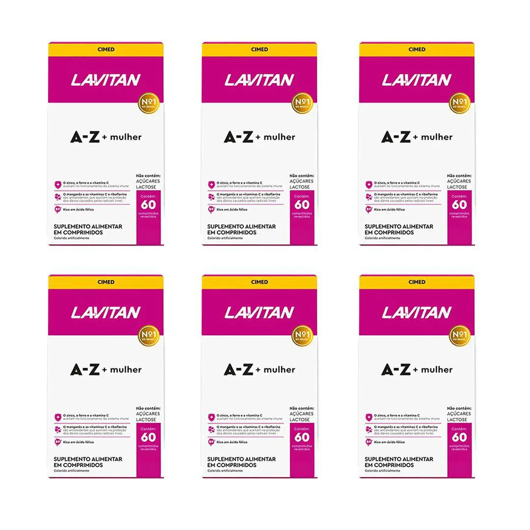 Kit 6 Lavitan A-Z Mulher Suplemento 60 Cápsulas - Cimed
