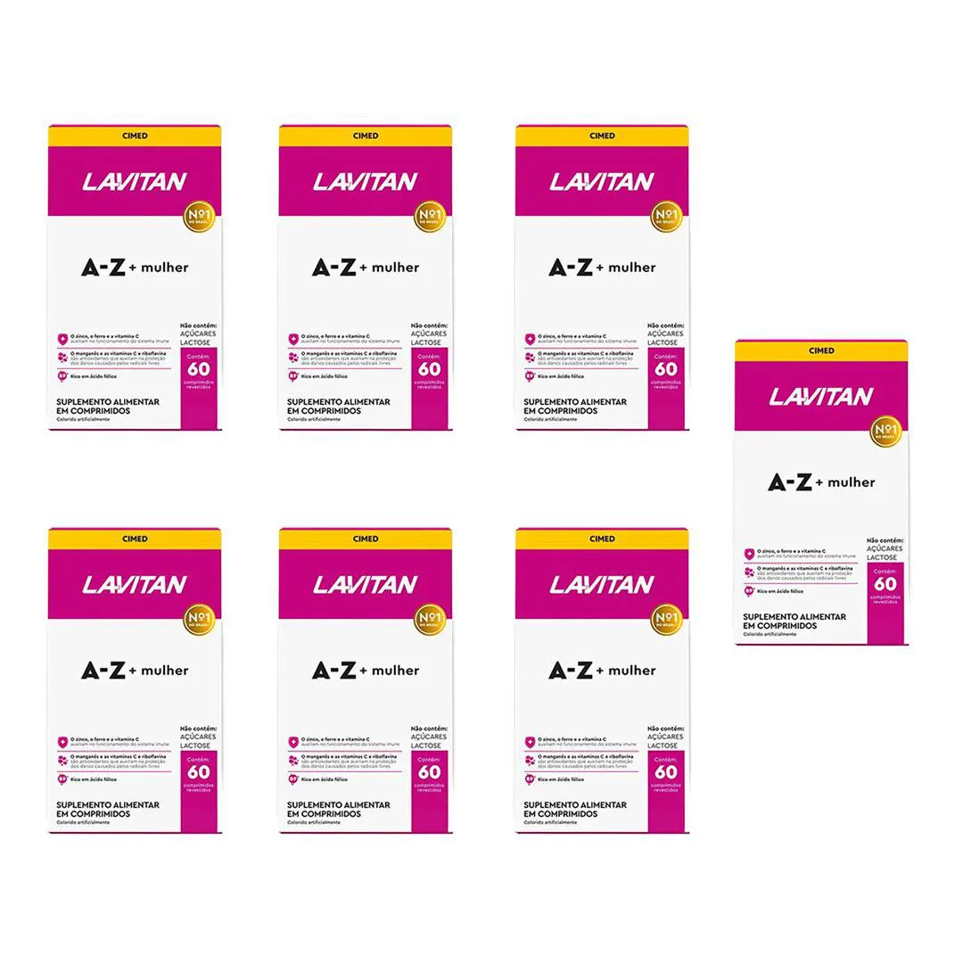 Kit 7 Lavitan A-Z Mulher Suplemento 60 Cápsulas - Cimed