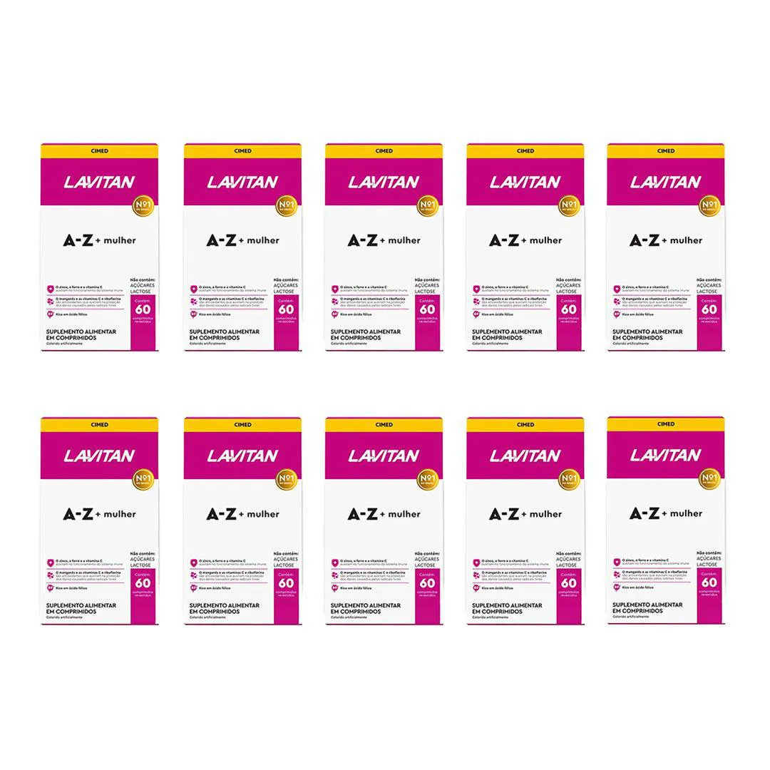 Kit 10 Lavitan A-Z Mulher Suplemento 60 Cápsulas - Cimed
