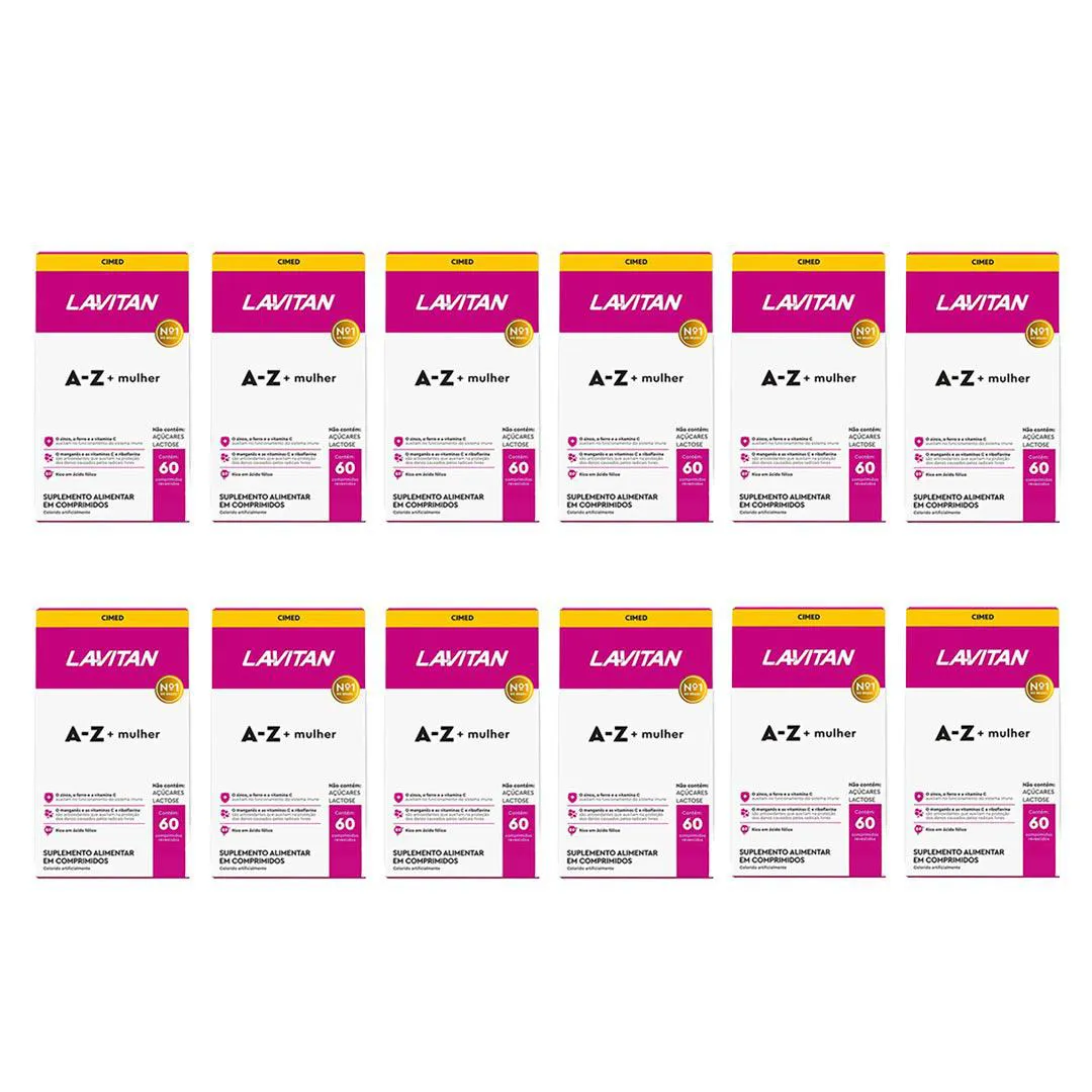 Kit 12 Suplemento Lavitan A-Z Mulher Vitaminas Com 60 Cápsulas - Cimed