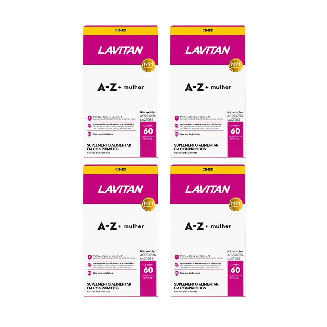 Kit 4 Lavitan A-Z Mulher Suplemento 60 Cápsulas - Cimed