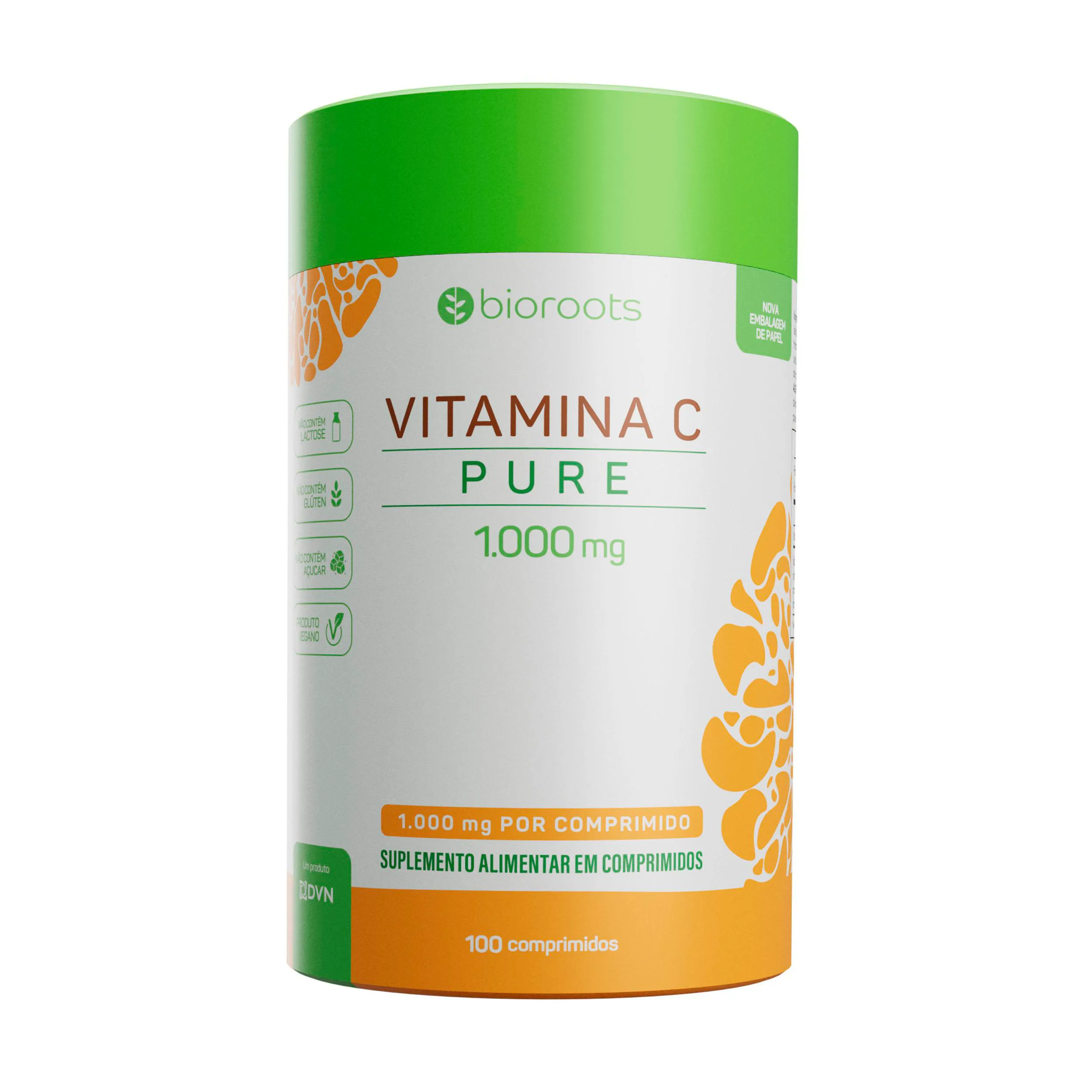 Vitamina C Vegan com 100 unidades - Bioroots