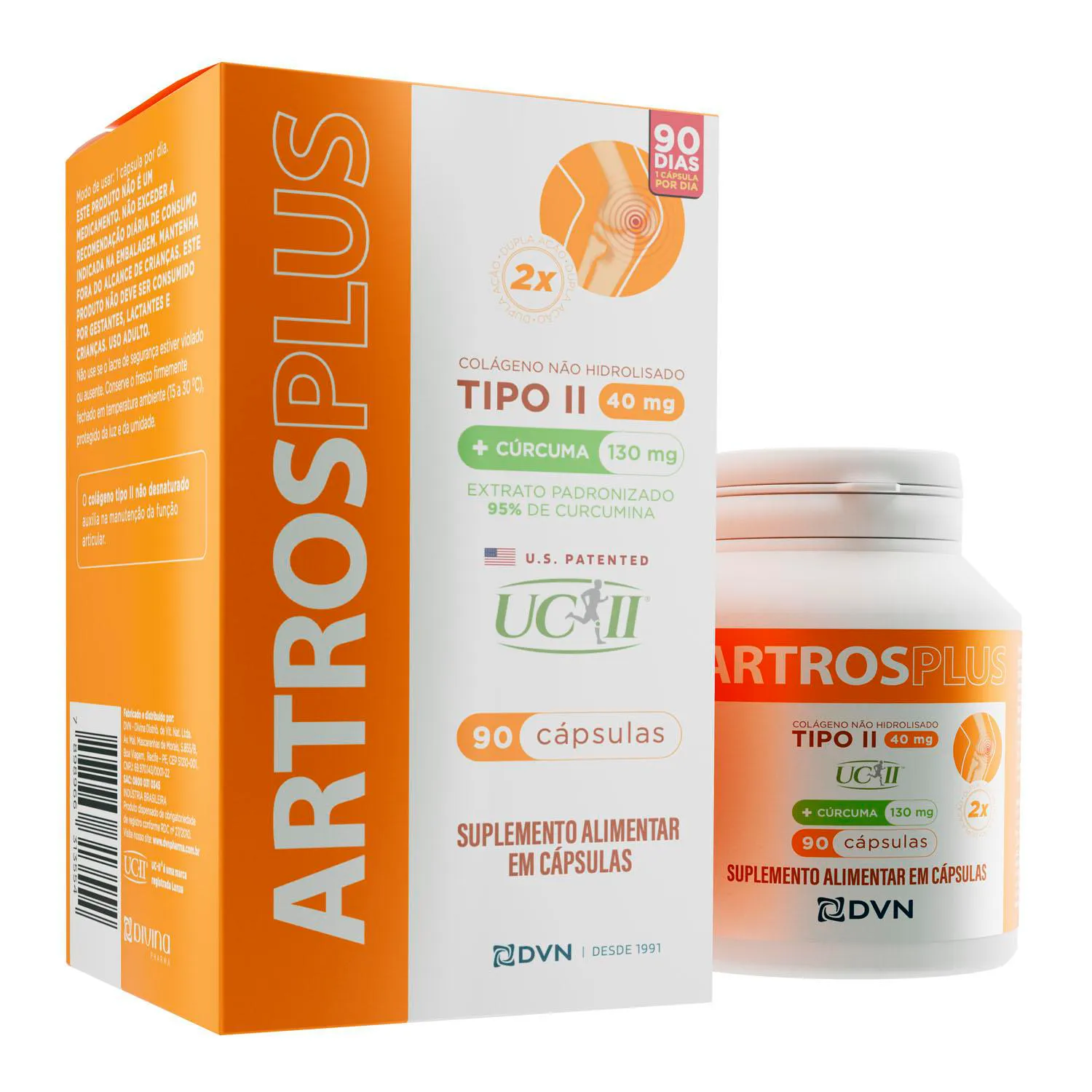 Colágeno Tipo2 Uc-ii 40mg+cúrcuma 90 cápsulas - Artros Plus