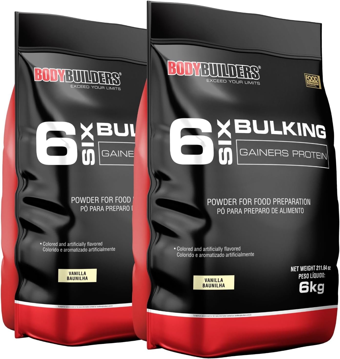 Kit 2x Hipercalórico 6 Six Bulking Baunilha 6kg – Bodybuilders