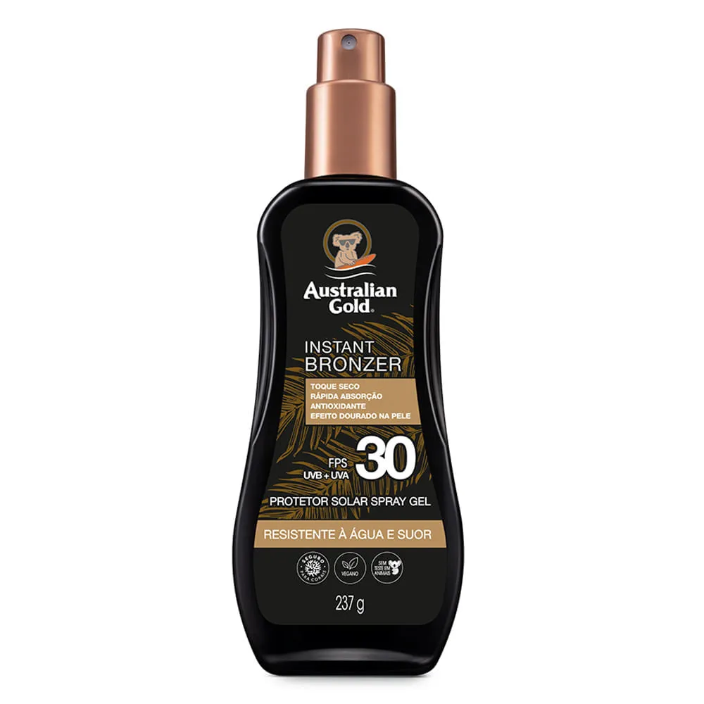 Protetor Solar Australian Gold Fps30 Spray Instant Bronzer 237ml