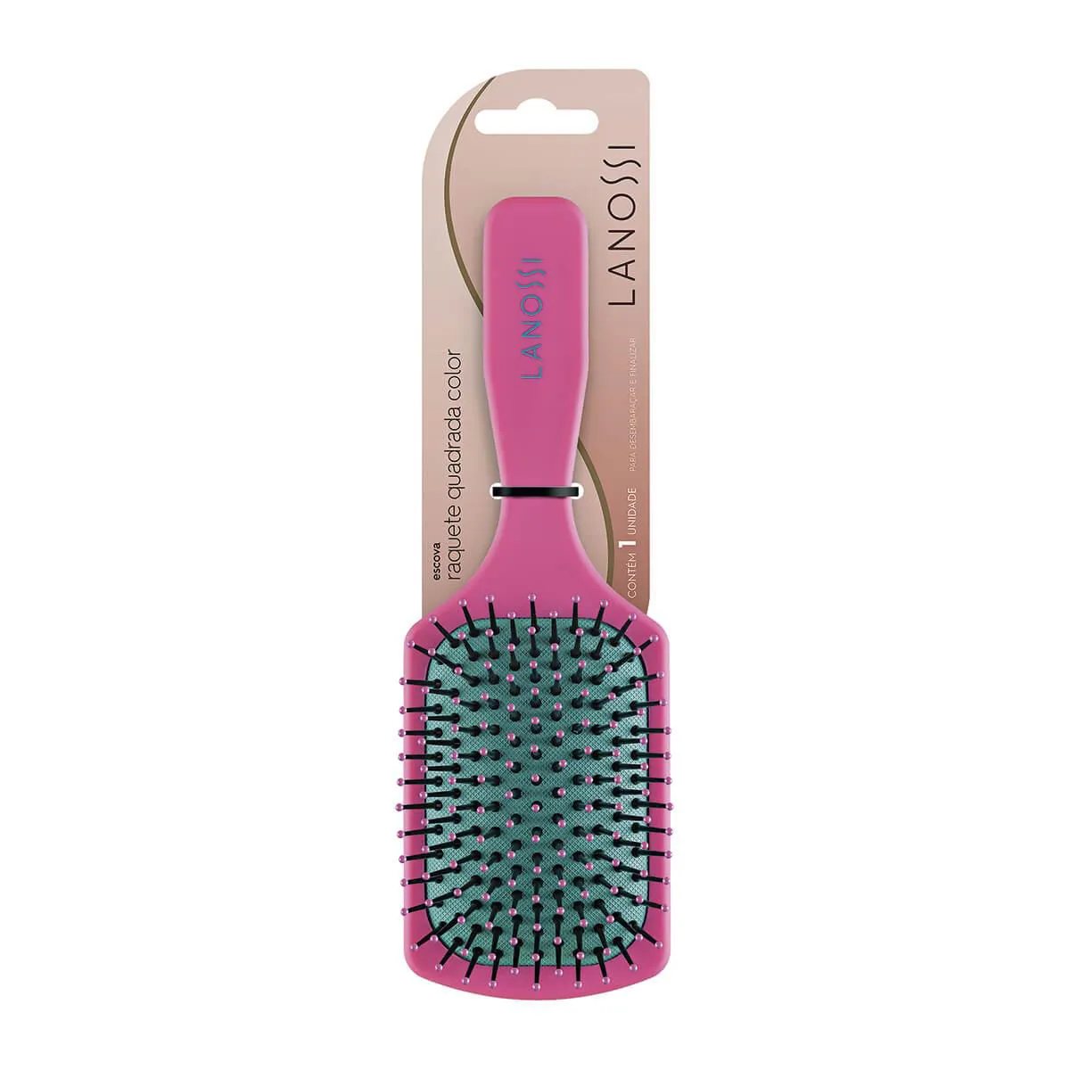 Escova de Cabelo Lanossi Color Raquete Quadrada - 1 unidade