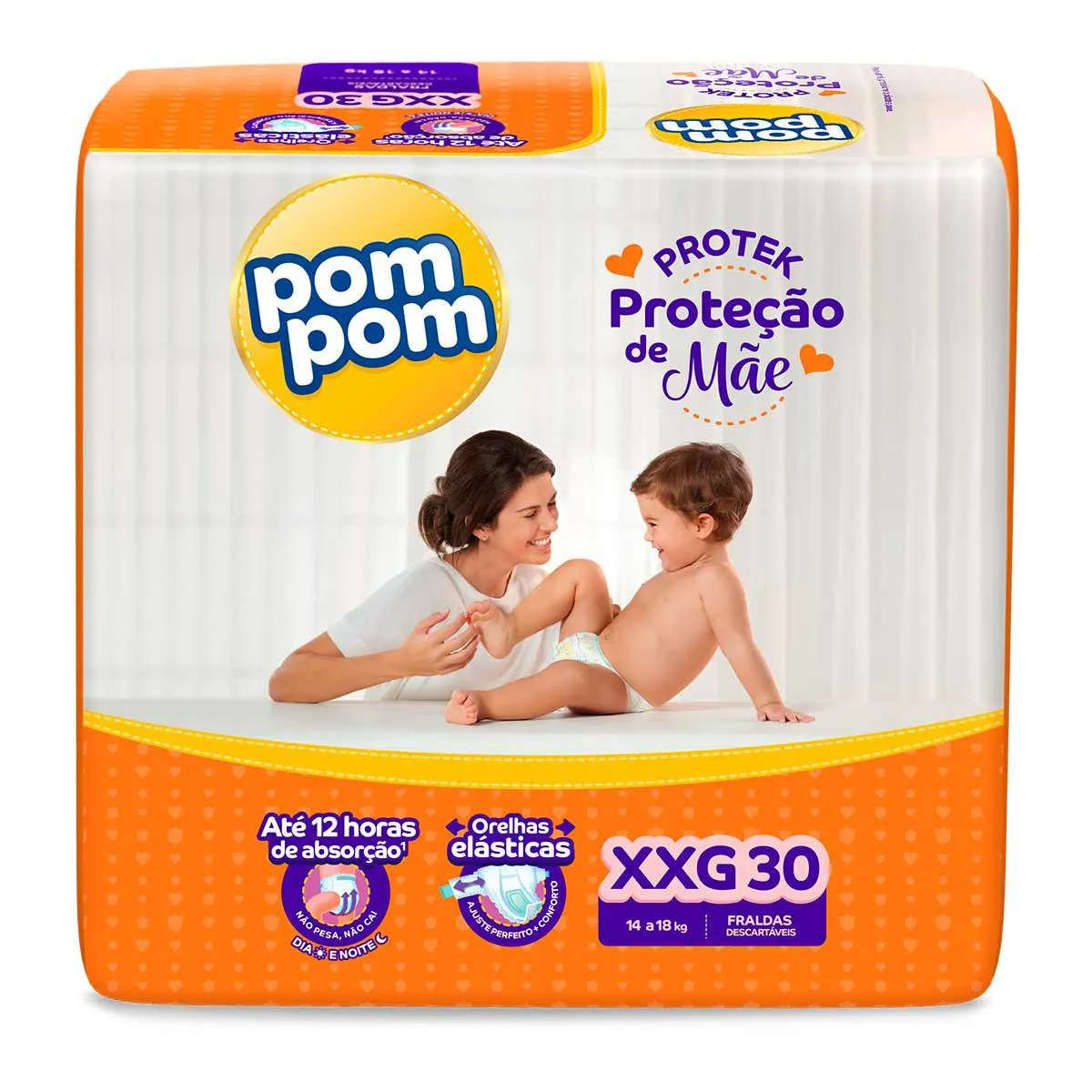 Kit Chá de Bebê Pom Pom Fralda XXG com Talco e Sabonete