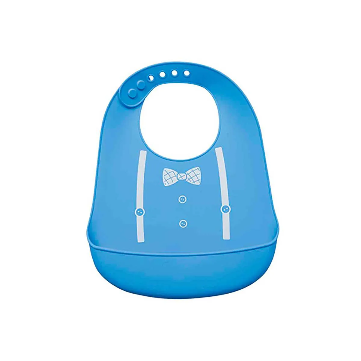 Babador de Silicone com Pega Migalhas Buba Baby Azul 1 unidade