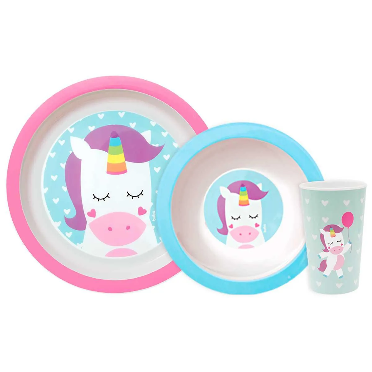 Kit Refeição Buba Baby Animal Fun Unicórnio com 1 unidade