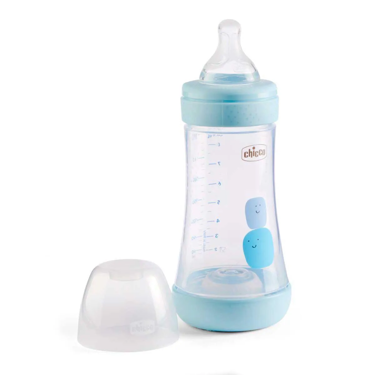 Mamadeira Chicco Perfect 5 Fluxo Médio 2m+ Azul 240ml - 1 unidade