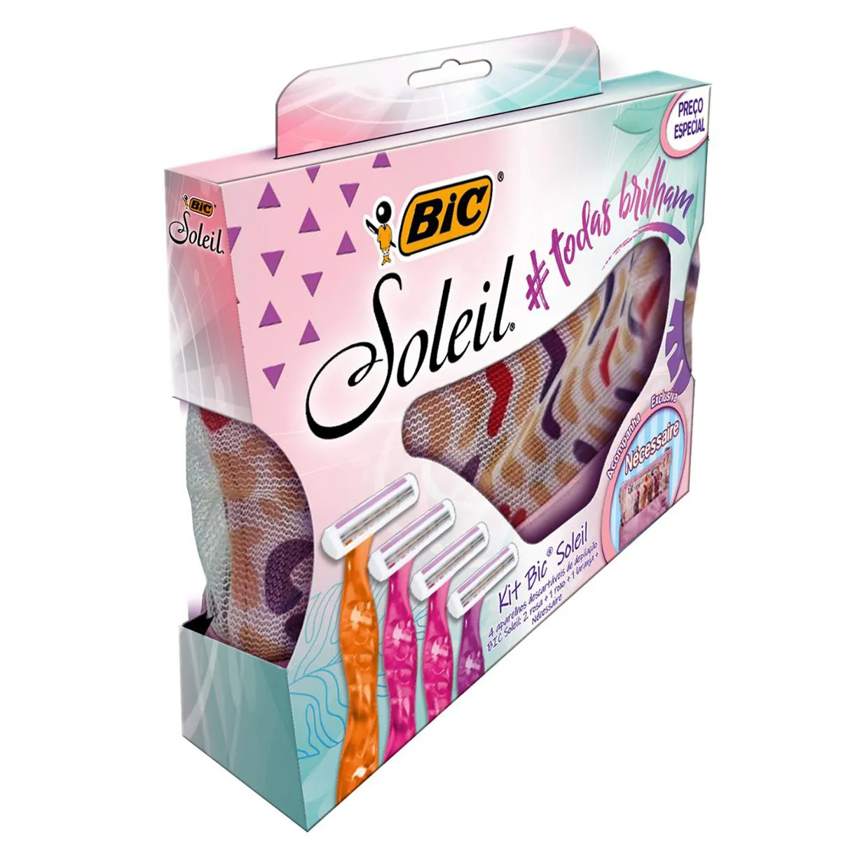 Pack Bic Soleil 4 Aparelhos Descartáveis de Depilação + Grátis Necessaire