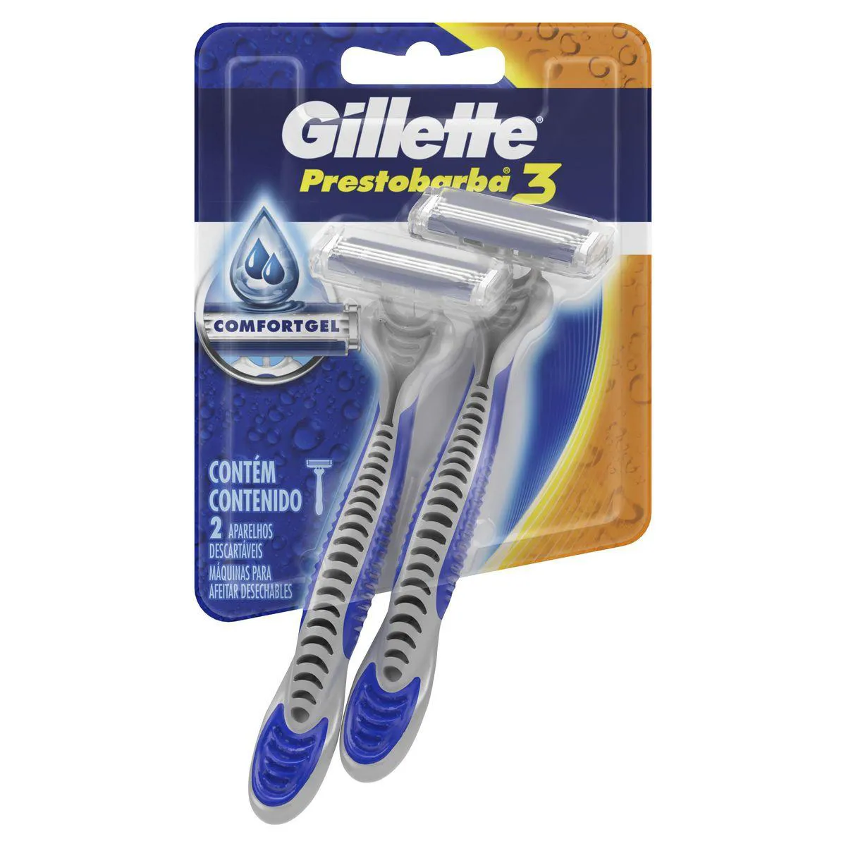 Barbeador Gillette Prestobarba 3 Comfortgel 2 unidades