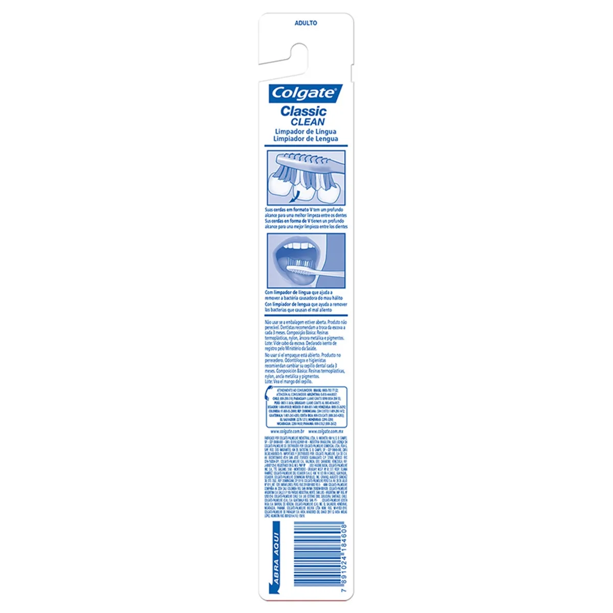 Escova de Dente Colgate Classic Clean Média com 1 unidade