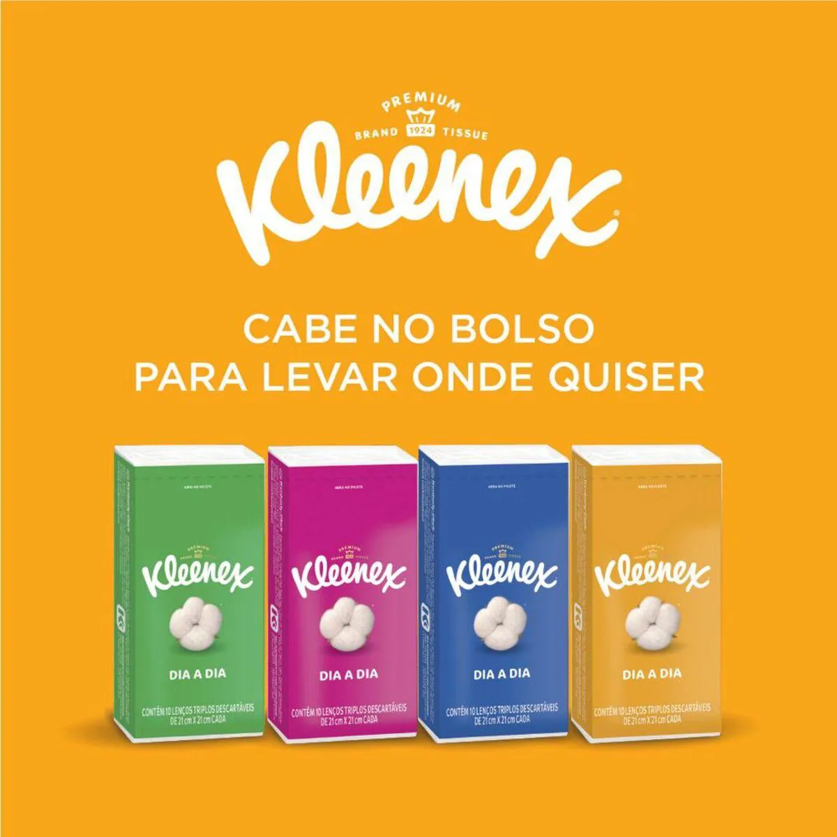 Lenço de Papel de Bolso Kleenex Dia a Dia com 10 unidades