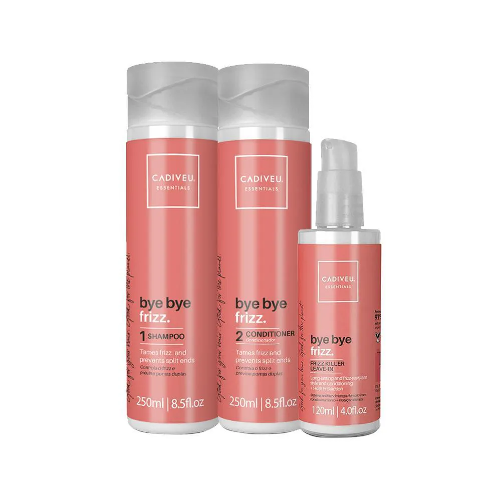Kit Cadiveu Essentials Bye Bye Frizz - Shampoo E Condicionador E Leave-in Frizz