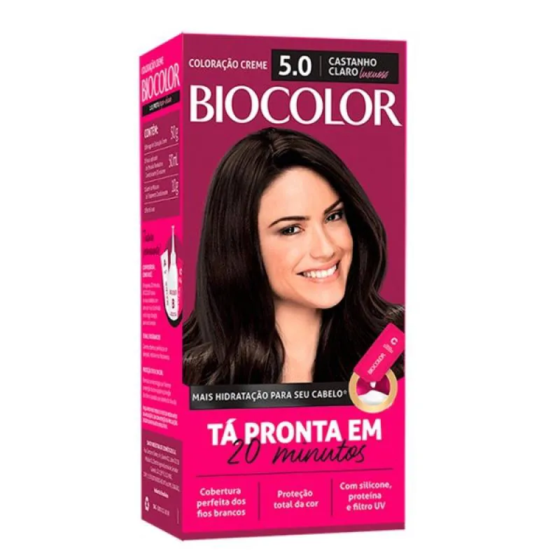 Tintura Biocolor Mini Kit Creme 5.0 Castanho Claro Luxuoso