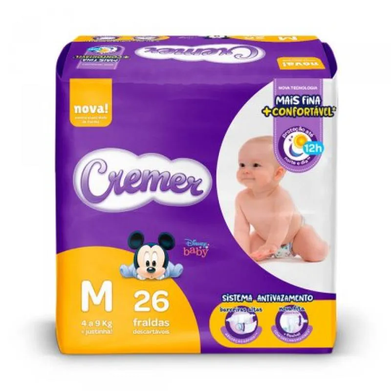 Fralda Cremer Disney Baby M 26 unidades
