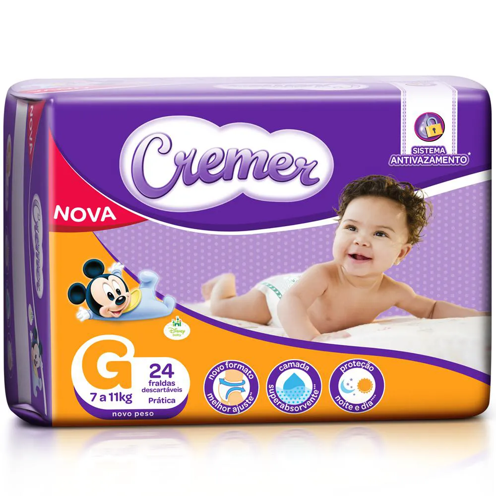 Fralda Cremer Disney Baby G 24 unidades