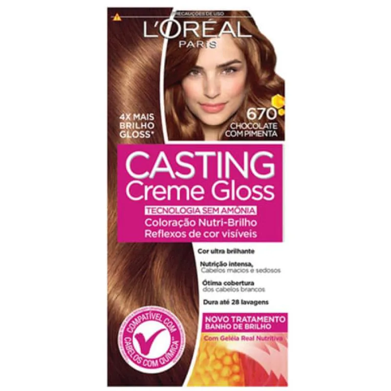Tintura Semi-permanente Casting Creme Gloss 670 Chocolate com Pimenta