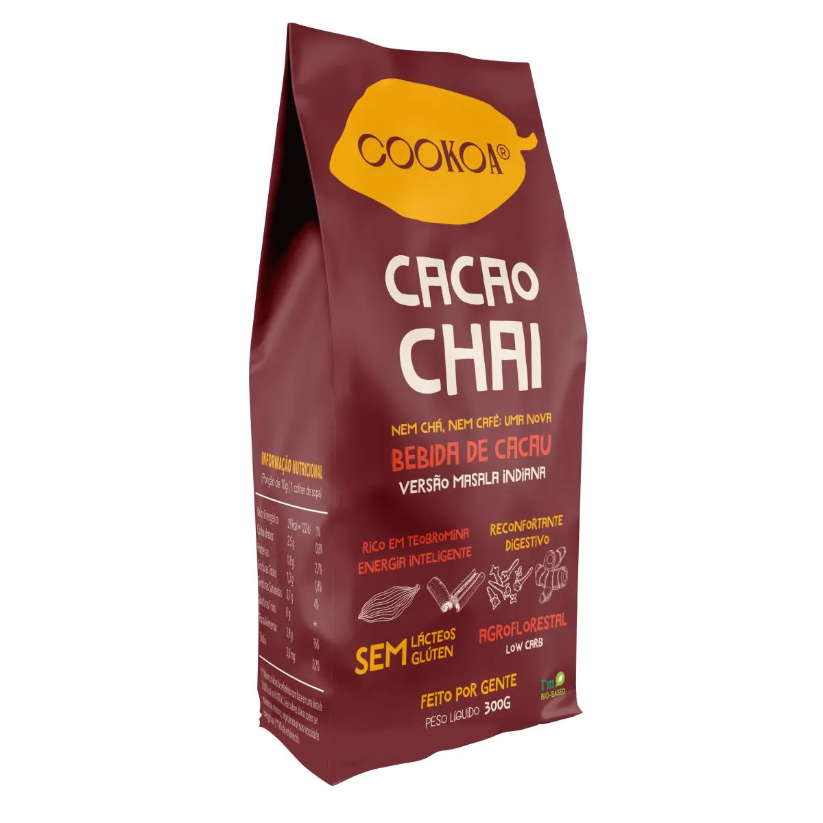 Kit 3x: Cacao Chai Zero Açúcar Cookoa 300g