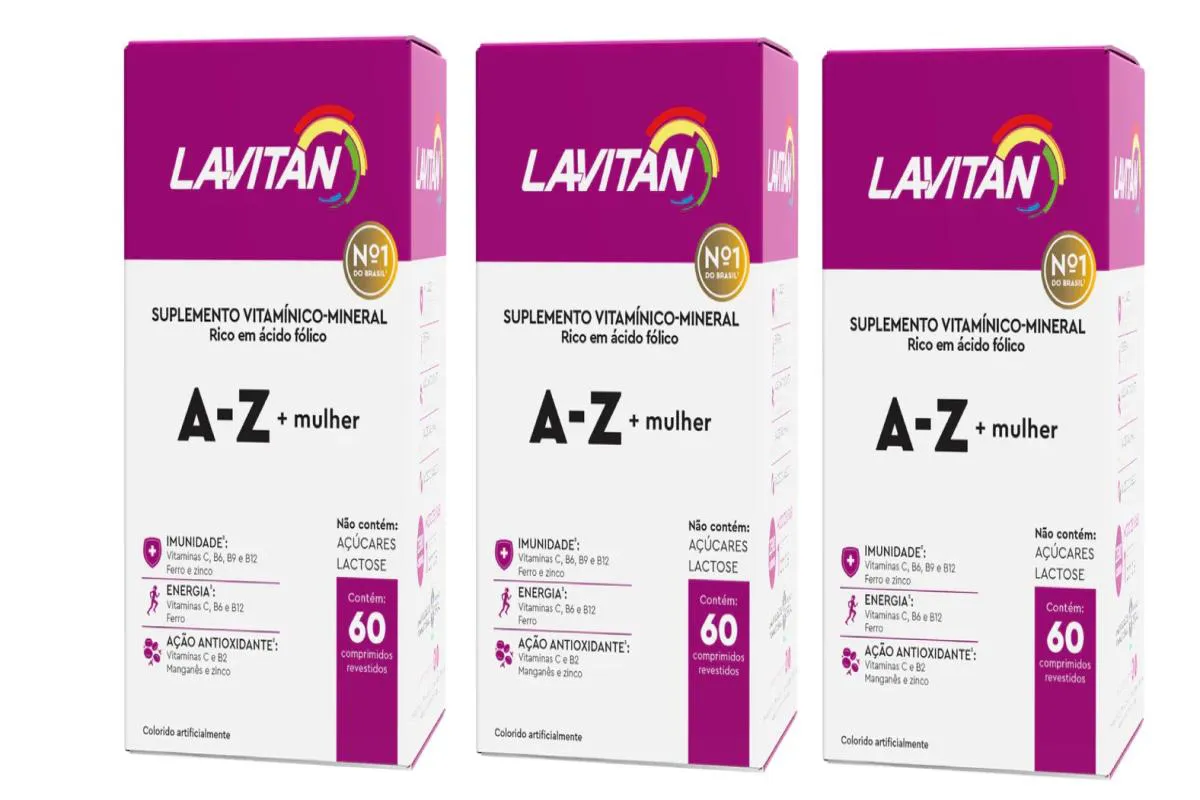 Kit 3 Lavitan A-z Mulher 60cps Revestidos - Cimed