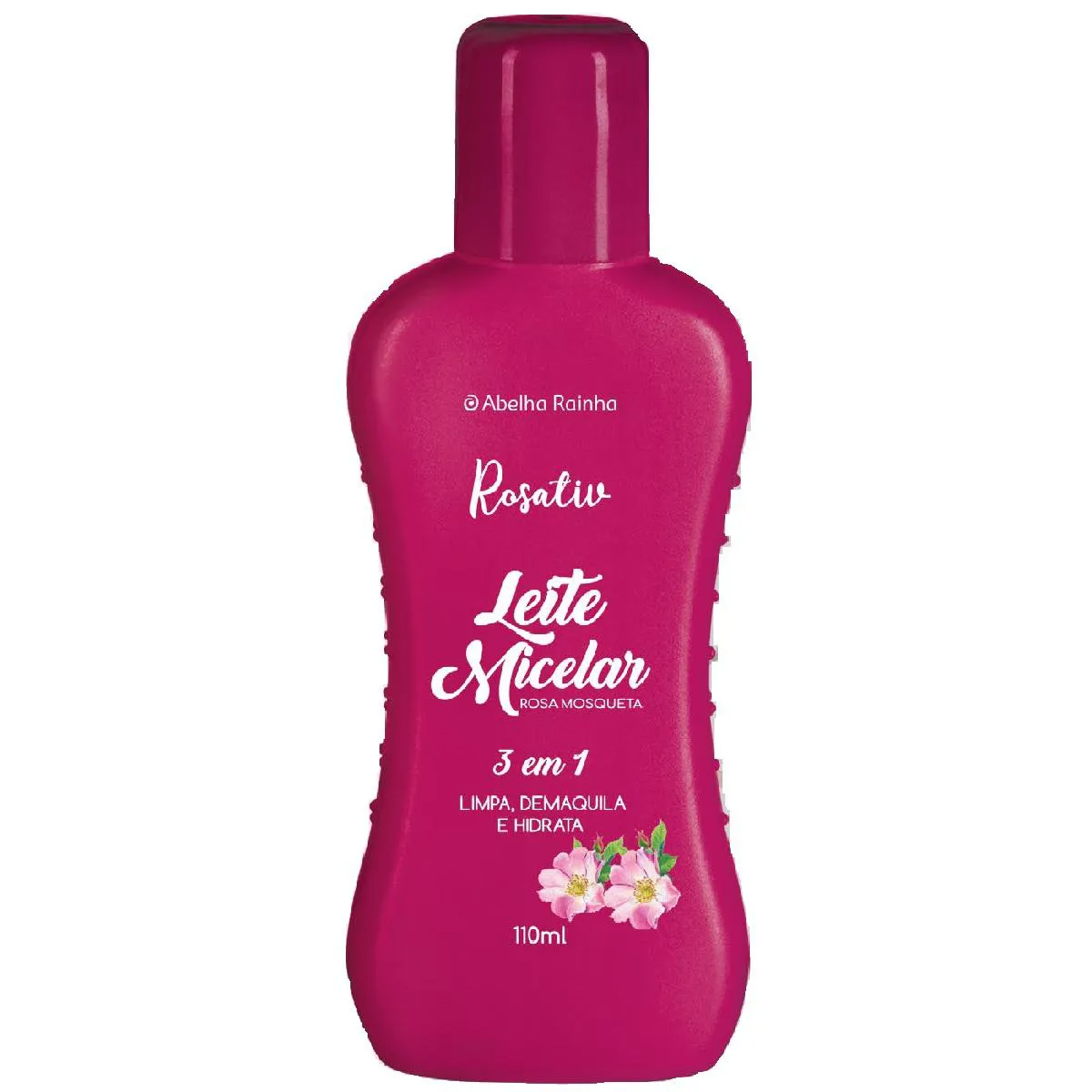 Leite micelar rosa mosqueta 3 em 1 rosativ abelha rainha 110ml