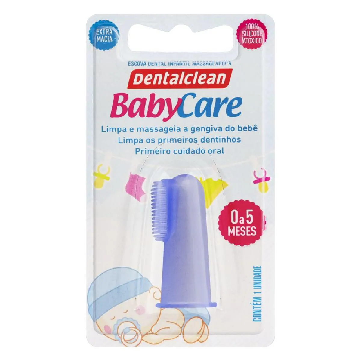Escova de dente infantil massageadora de 0 a 5 meses babycare dentalclean