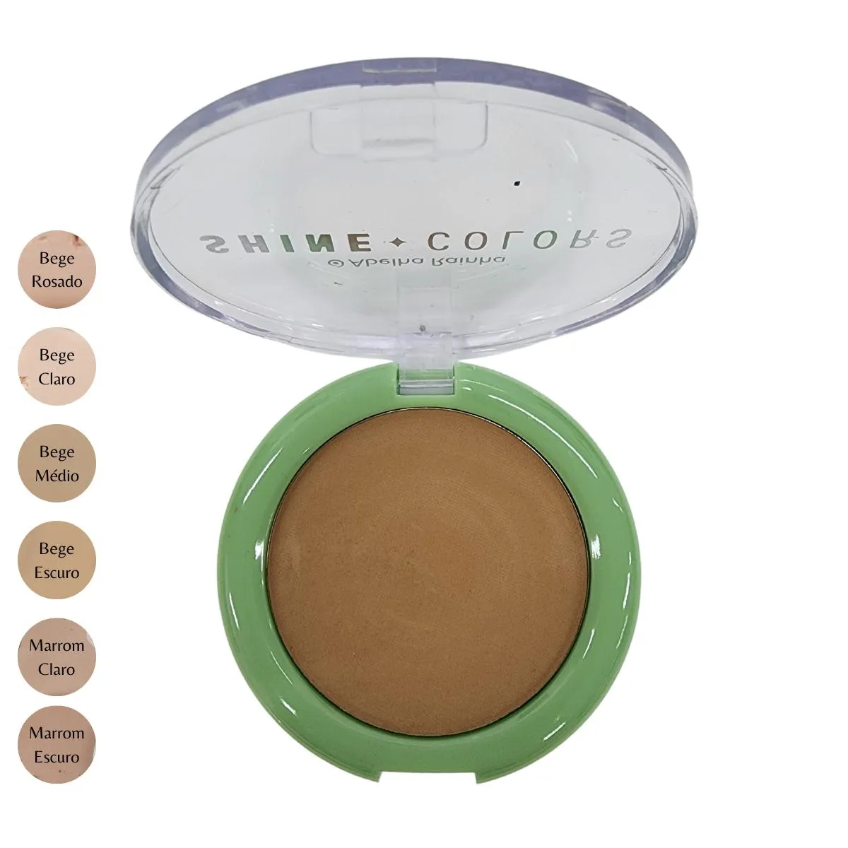 Pó Compacto Marrom Escuro com Fps 15 Shine Colors Abelha Rainha 10g