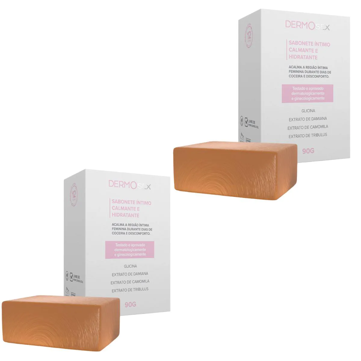 2 - sabonete intimo calmante e hidratante dermosex - 90g
