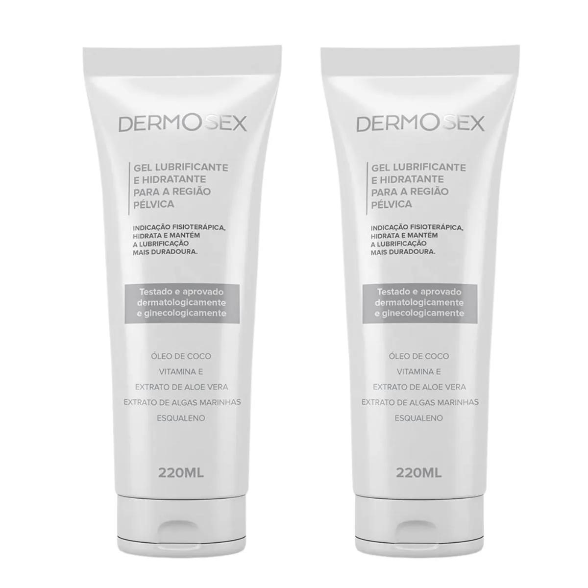 2 gel lubrificante e hidratante com óleo de coco intimo dermosex