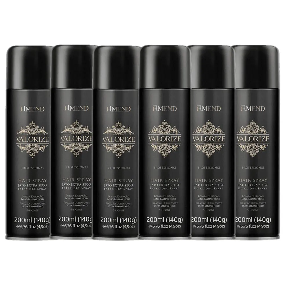 Amend Valorize Hair Spray Fixador Ultra Forte 200ml 6 unidades