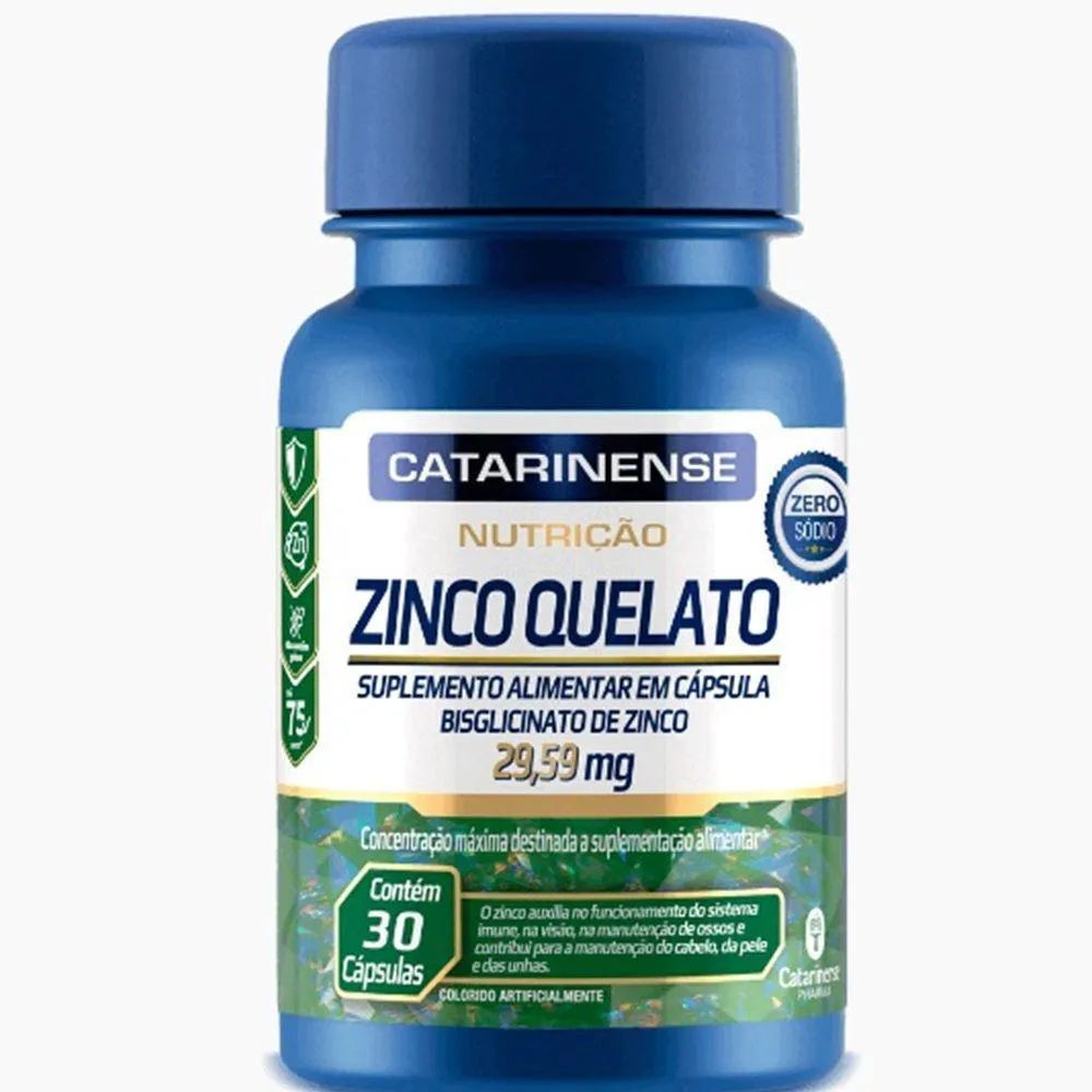 Zinco Quelato 29,59mg Catarinense 30cps