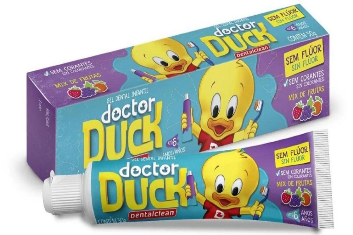 Gel Dental Doctor Duck sem Fluor Mix de Frutas 0a5 Anos50g