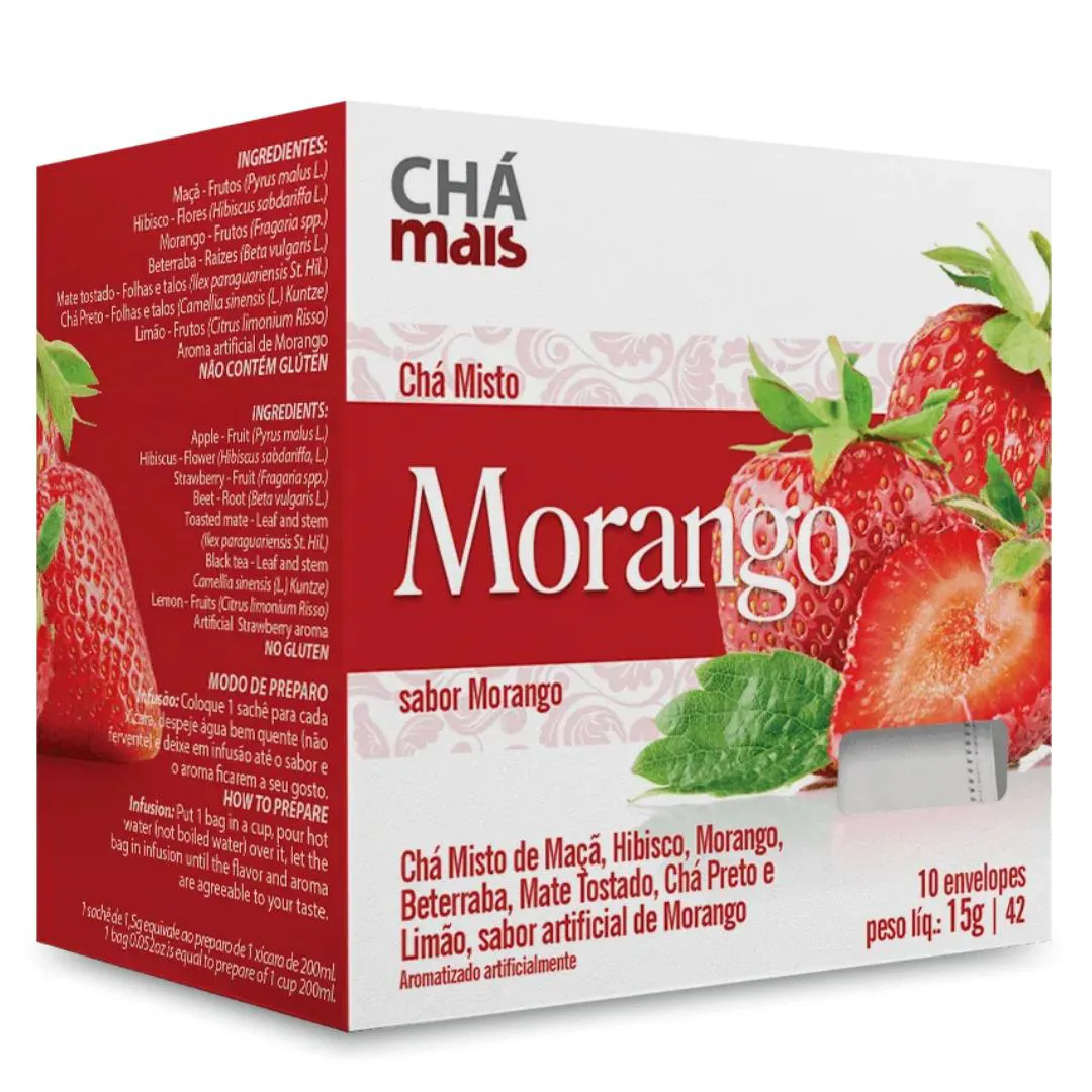 Clinicmais Chá Morango 10 Sachês 15G - Chá Mais