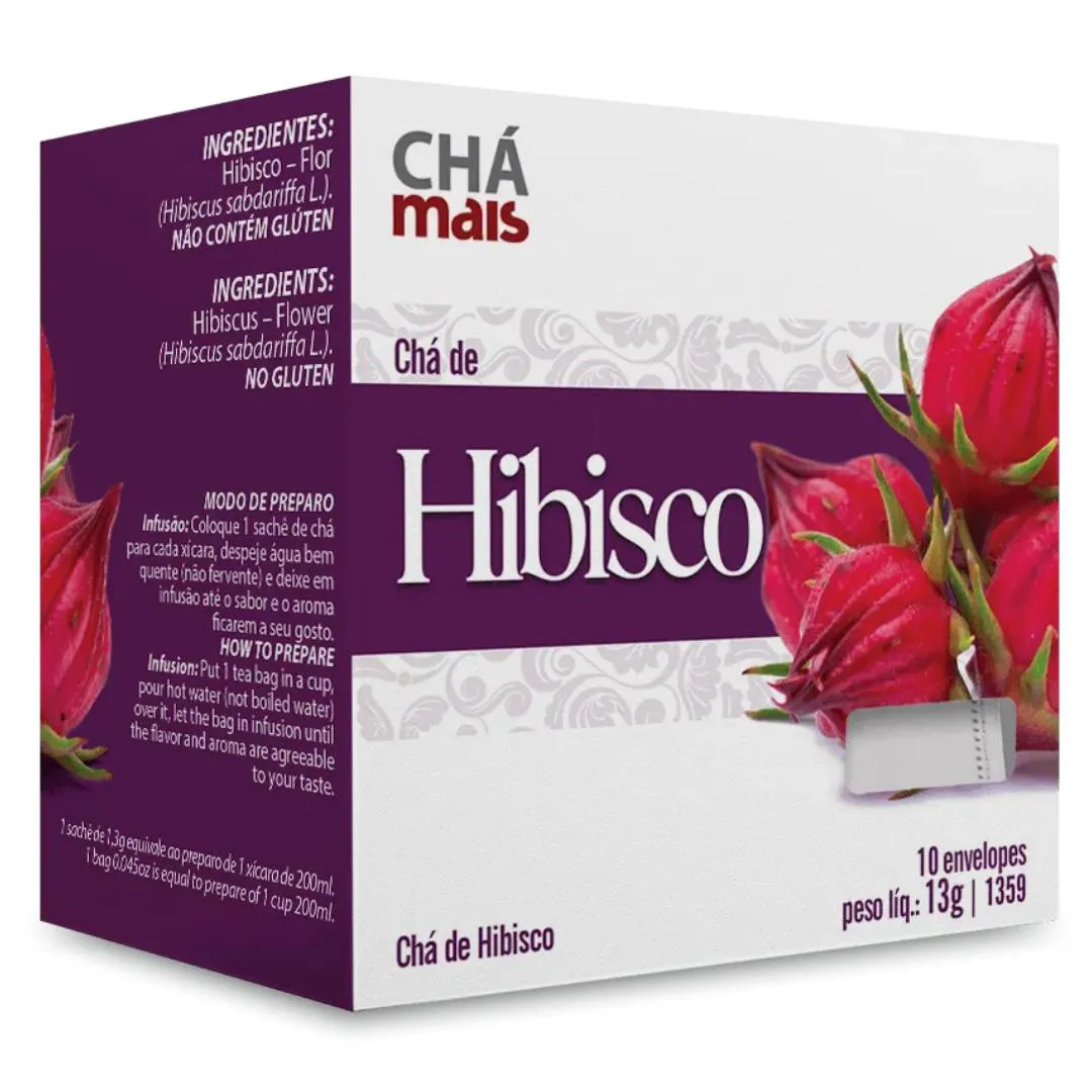 Clinicmais Chá Hibisco 10 Sachês 13g - Chá Mais