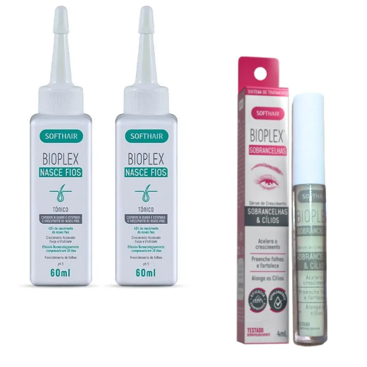 Serum para Crescer Cilios Sombrancelha + 2 Tônico de Cabelo