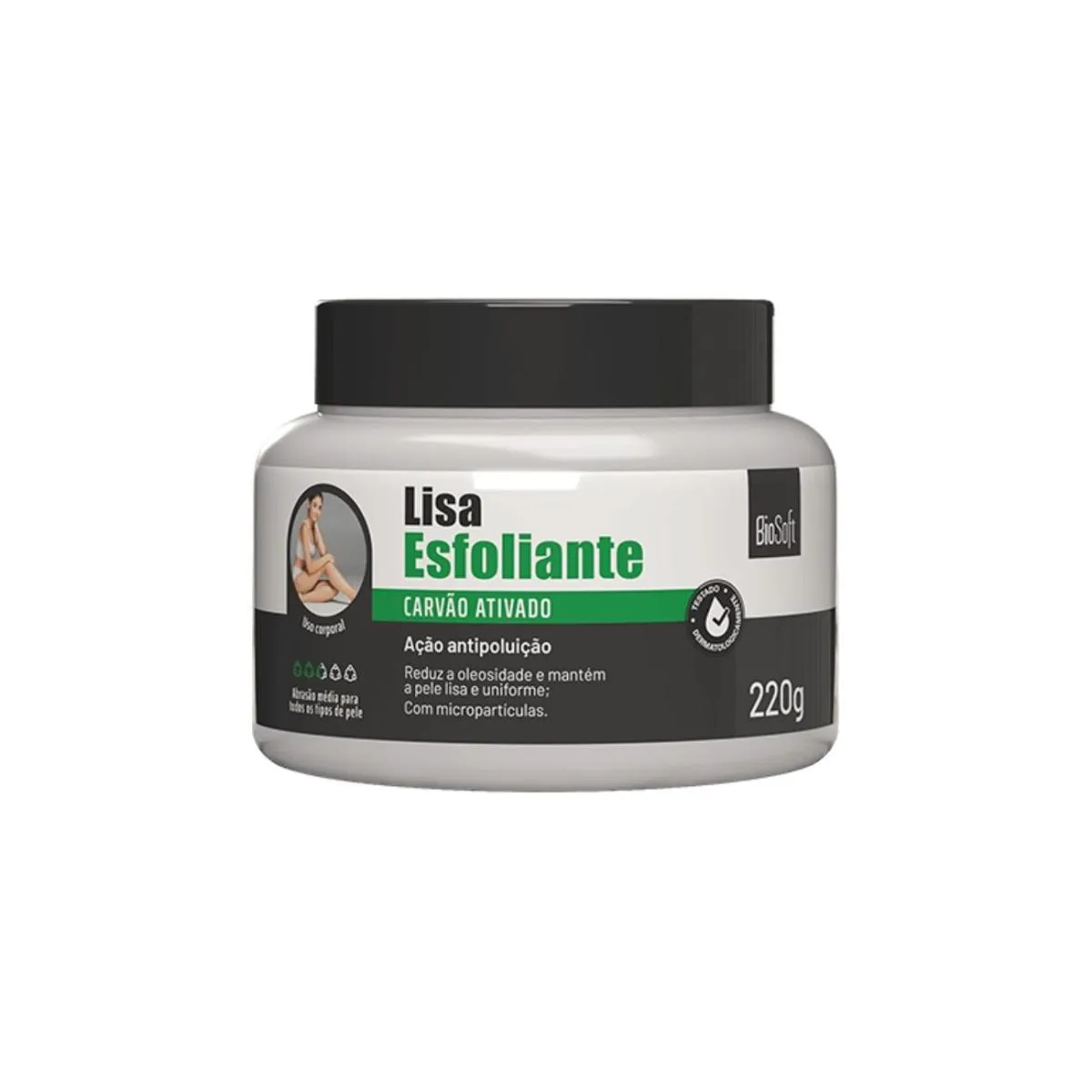 Esfoliante Corporal com Carvão Ativado Esfoliação Profunda