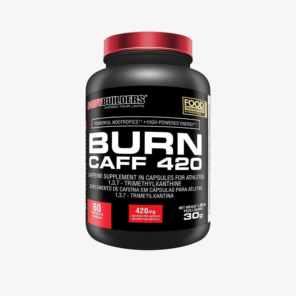 Pré-treino Bodybuilders Burn Caff 420 Cafeína 60 cápsulas
