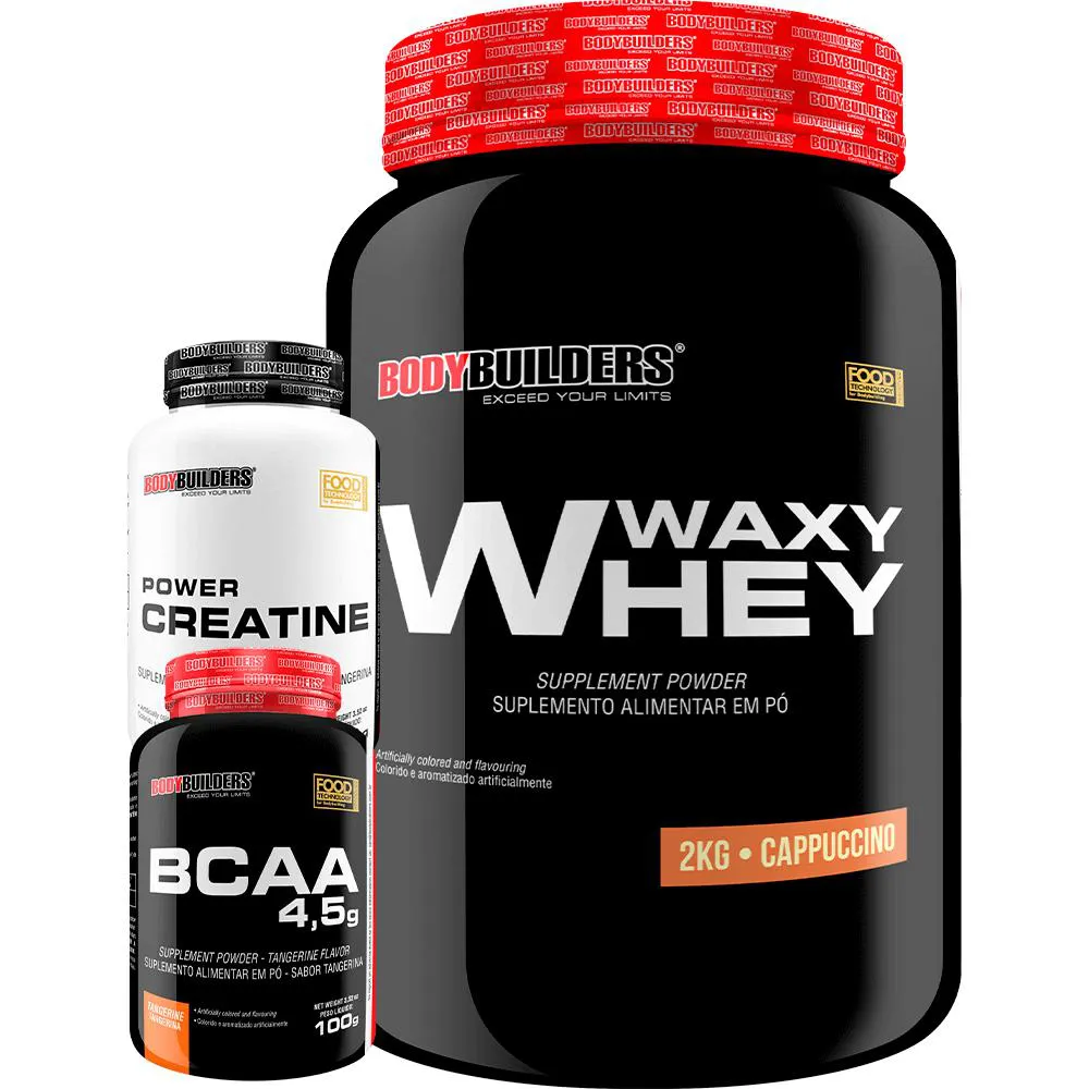Kit Waxy Whey 2kg + Bcaa 4.5 100g + Power Creatina 100g – Bodybuilders Cappuccino