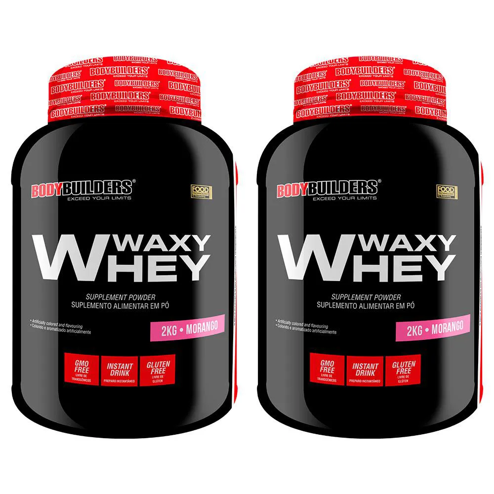 Kit Whey Protein BodyBuilders Waxy Whey Morango 2kg 2 unidades