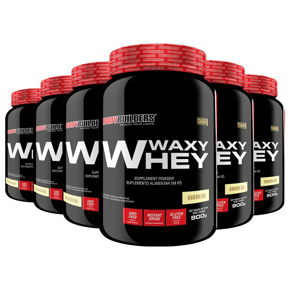 Kit 6x Whey Protein Waxy Whey 900g - Bodybuilders Chocolate