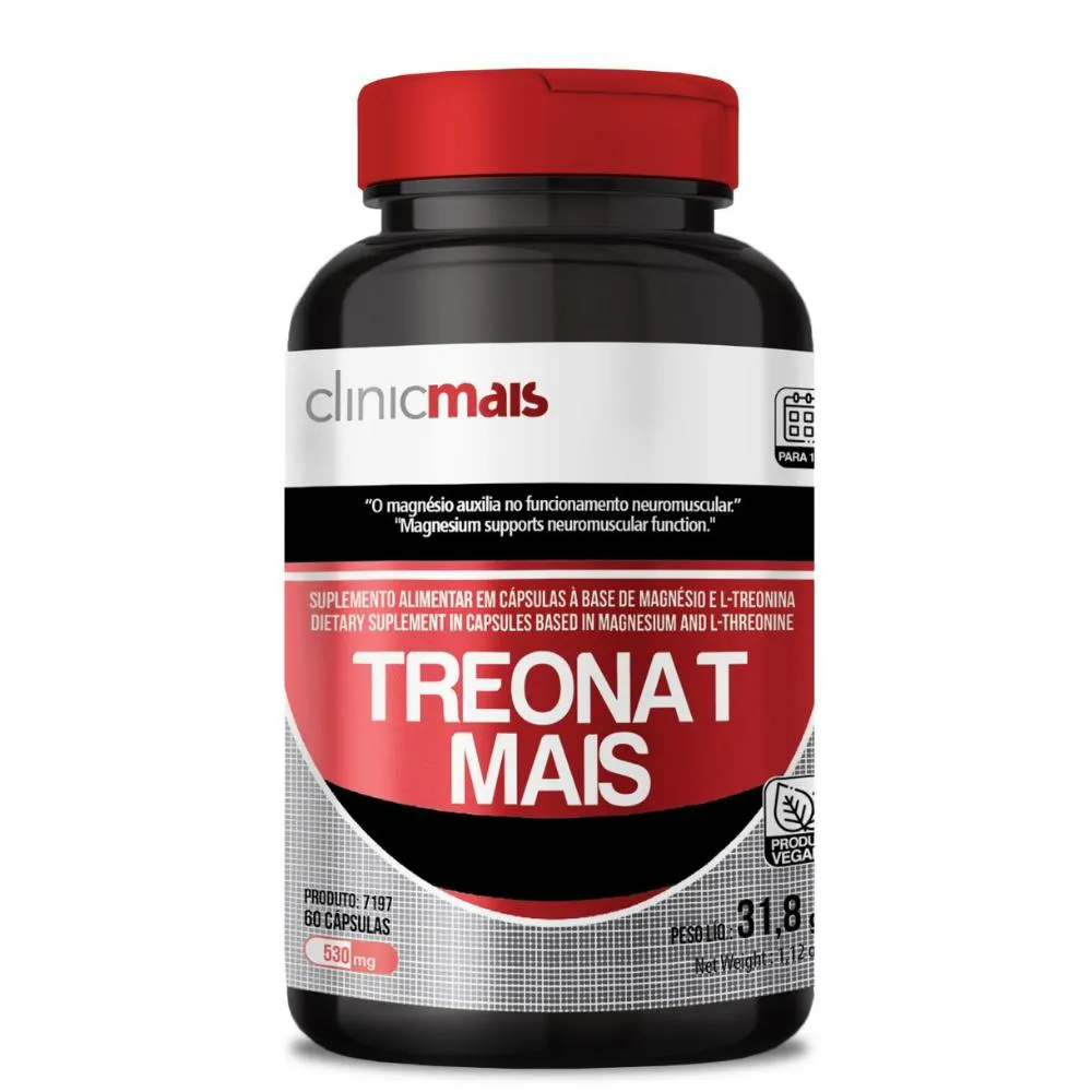 Magnésio L - Treonato Treonat Mais 60 cápsulas 530mg Clinicmais