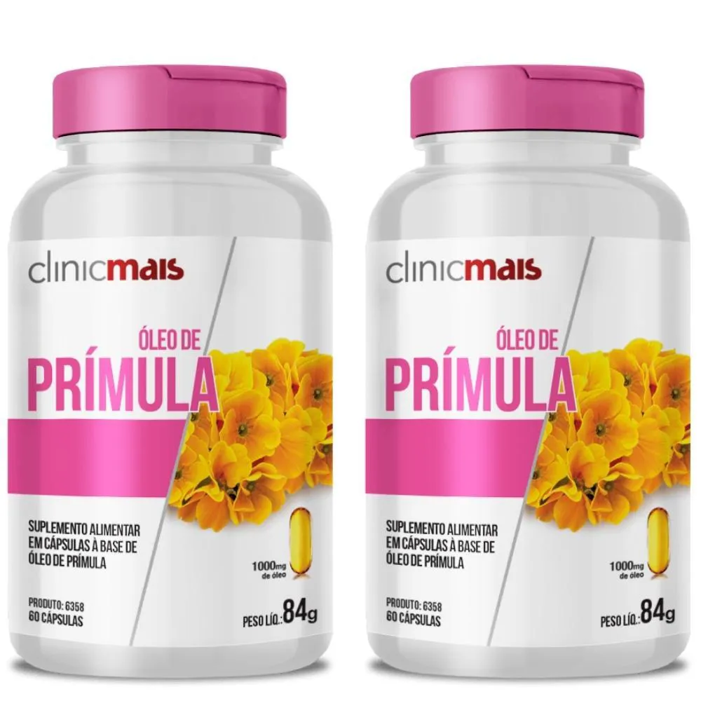 Kit 2x Óleo de Prímula 60 cápsulas 1000mg Clinicmais