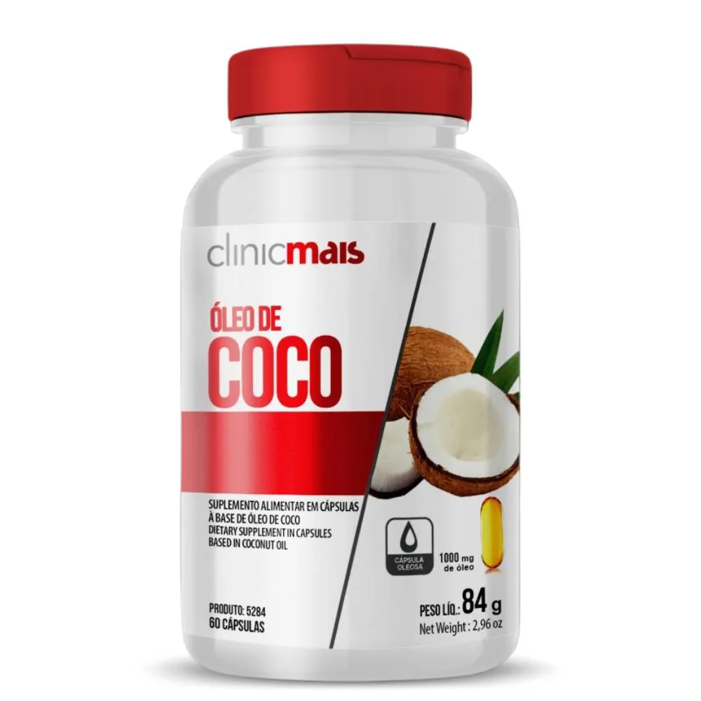 Óleo de Coco 60 cápsulas 1000mg Clinicmais