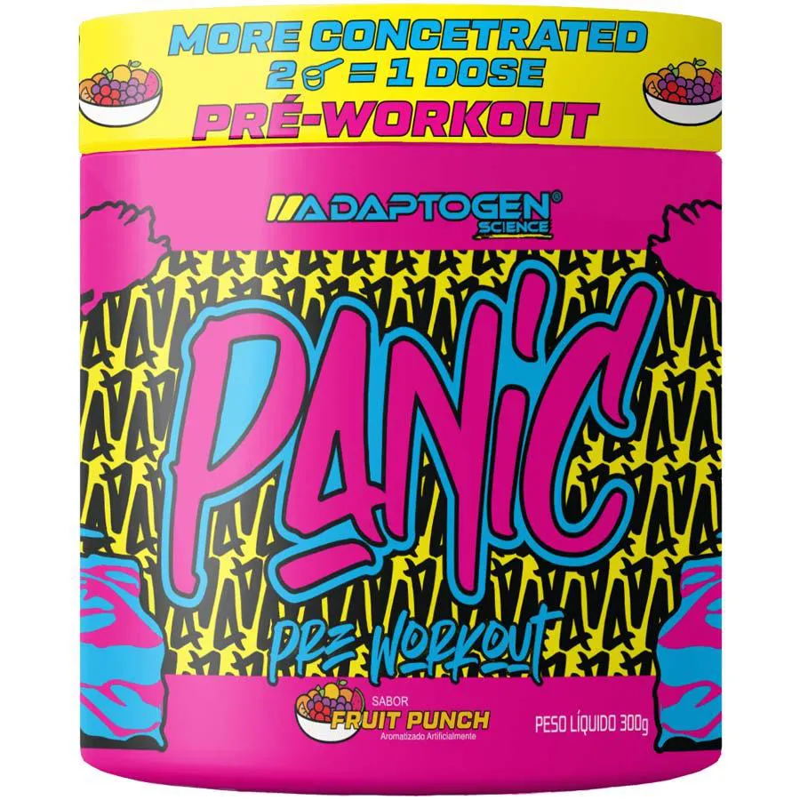 Panic Adaptogen Pré Treino Sabor Fruit Punch 300g