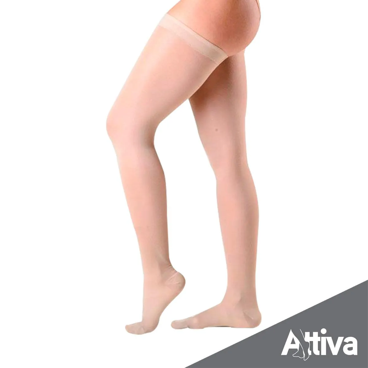 Meia Coxa 7/8 Attiva Media Compressao 18-21 Fem Fechada Natural Gg